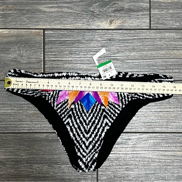 NWT Bar III | Feathered Daze Bikini Bottoms Size Large Reversible Multi & Black - Picture 14 of 16